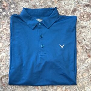 Callaway Blue Polo Shirt Moisture-Wicking Athletic Wear